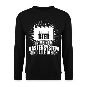 Bier Spruch Bierkiste Bierbrauer - Unisex Pullover - Schwarz - Vorne - Alina (178cm) & Michal (187cm)