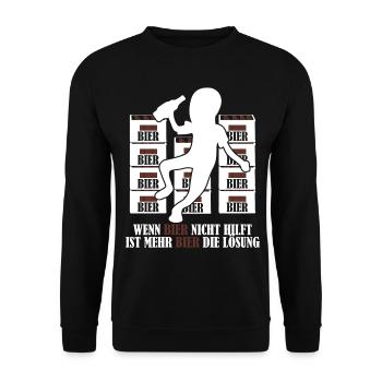 Mehr Bier Witz Bierbrauer Vatertag - Unisex Pullover - Schwarz - Vorne - Alina (178cm) & Michal (187cm)