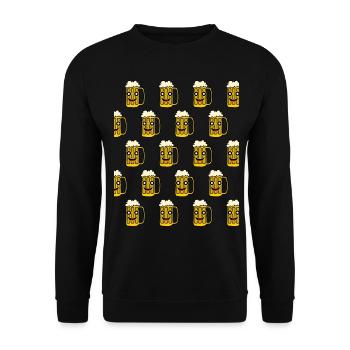 Beer cute beer glasses - Unisex Sweatshirt - black - Front - Alina (178cm) & Michal (187cm)