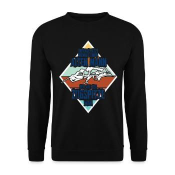 Zugspitze Berge - Unisex Pullover - Schwarz - Vorne - Alina (178cm) & Michal (187cm)