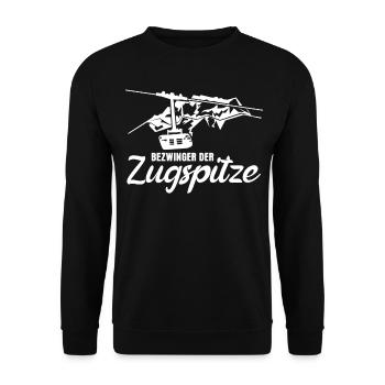 Zugspitze Seilbahn Berge - Unisex Pullover - Schwarz - Vorne - Alina (178cm) & Michal (187cm)