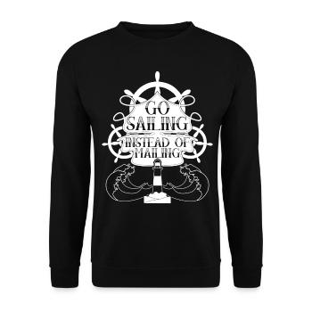 Sailing Sailboat - Unisex Sweatshirt - black - Front - Alina (178cm) & Michal (187cm)