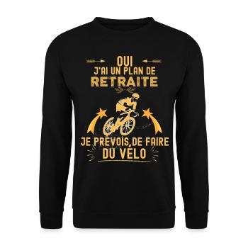 Retraités hommes cyclistes passion vélo - Sweat-shirt Unisexe - noir - Devant - Alina (178cm) & Michal (187cm)
