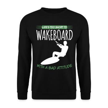 Wakeboarder Wakeboarding Wakeboard - Unisex Sweatshirt - black - Front - Alina (178cm) & Michal (187cm)