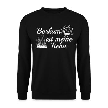 Borkum Nordsee Urlaub - Unisex Pullover - Schwarz - Vorne - Alina (178cm) & Michal (187cm)