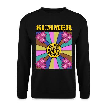 Summer retro sun - Unisex Sweatshirt - black - Front - Alina (178cm) & Michal (187cm)