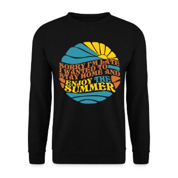 Sommer lustig Sonne - Unisex Pullover - Schwarz - Vorne - Alina (178cm) & Michal (187cm)