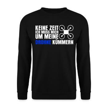 Drohne Quadrocopter Quadcopter - Unisex Pullover - Schwarz - Vorne - Alina (178cm) & Michal (187cm)