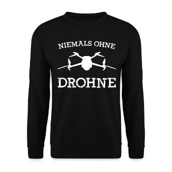 Quadrocopter Drohne Quadcopter - Unisex Pullover - Schwarz - Vorne - Alina (178cm) & Michal (187cm)