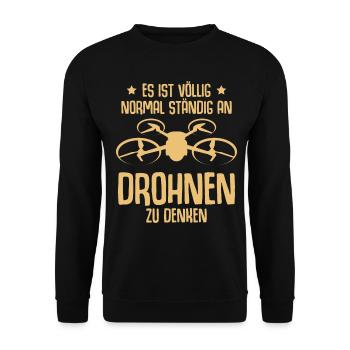 Drohne Quadcopter Quadrocopter - Unisex Pullover - Schwarz - Vorne - Alina (178cm) & Michal (187cm)