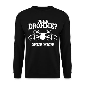 Drohne Witz Quadcopter Quadrocopter - Unisex Pullover - Schwarz - Vorne - Alina (178cm) & Michal (187cm)