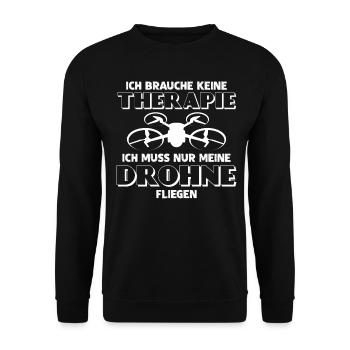 Drohne Quadcopter lustig Quadrocopter - Unisex Pullover - Schwarz - Vorne - Alina (178cm) & Michal (187cm)