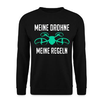 Drohne Quadcopter Regeln Quadrocopter - Unisex Pullover - Schwarz - Vorne - Alina (178cm) & Michal (187cm)