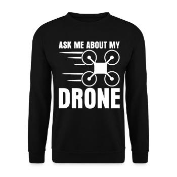 Drohne Quadcopter Quadrocopter Drone - Unisex Pullover - Schwarz - Vorne - Alina (178cm) & Michal (187cm)