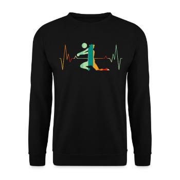 Volleyballspieler EKG Beach Volleyball - Unisex Pullover - Schwarz - Vorne - Alina (178cm) & Michal (187cm)