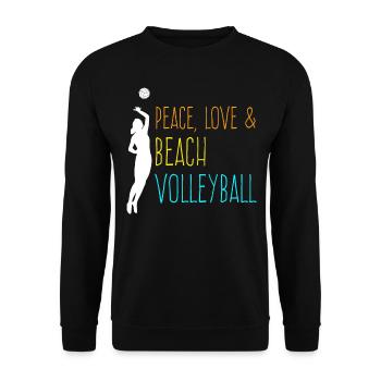 Volleyballspielerin Beach Volleyball - Unisex Pullover - Schwarz - Vorne - Alina (178cm) & Michal (187cm)
