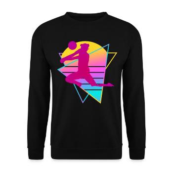 Beach Volleyball retro - Unisex Pullover - Schwarz - Vorne - Alina (178cm) & Michal (187cm)
