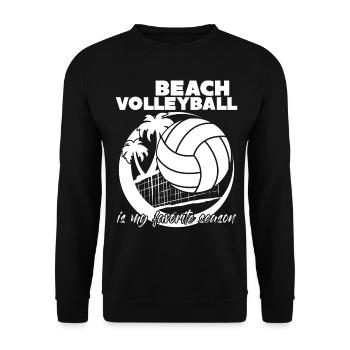 Beach Volleyball Season - Unisex Pullover - Schwarz - Vorne - Alina (178cm) & Michal (187cm)