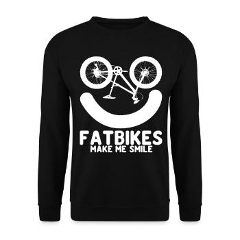 Fatbike Lächeln Fat Bike - Unisex Pullover - Schwarz - Vorne - Alina (178cm) & Michal (187cm)