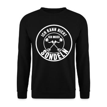 Sondeln Metalldetektor Spruch Sondler - Unisex Pullover - Schwarz - Vorne - Alina (178cm) & Michal (187cm)