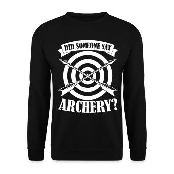3D Archery Joke Archery - Unisex Sweatshirt - black - Front - Alina (178cm) & Michal (187cm)