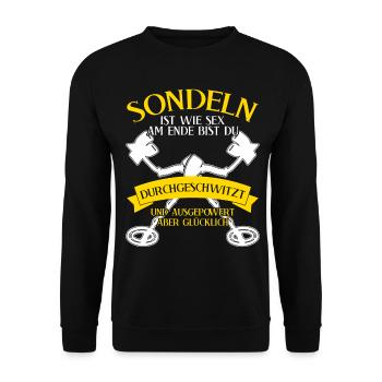 Sondeln lustig Metalldetektor Sondler - Unisex Pullover - Schwarz - Vorne - Alina (178cm) & Michal (187cm)