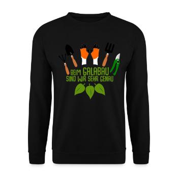 Galabauer Gartenbau Galabau Gärtner - Unisex Pullover - Schwarz - Vorne - Alina (178cm) & Michal (187cm)