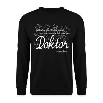 Doktortitel Doktorarbeit bester Doktor - Unisex Pullover - Schwarz - Vorne - Alina (178cm) & Michal (187cm)