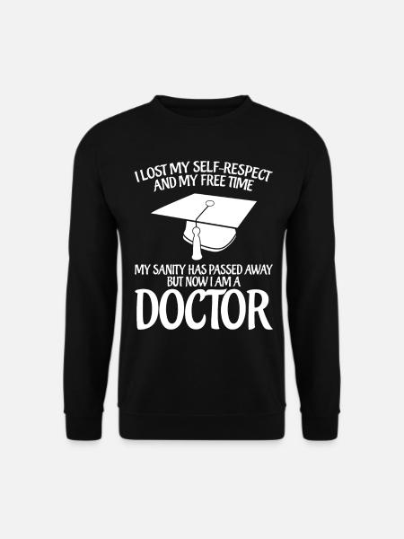Doktor Doktortitel Doktorhut - Unisex Pullover - Schwarz