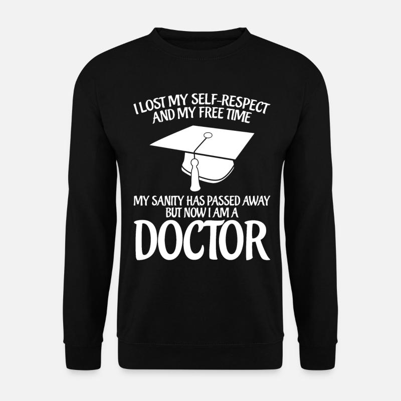 Doktor Doktortitel Doktorhut - Unisex Pullover - Schwarz