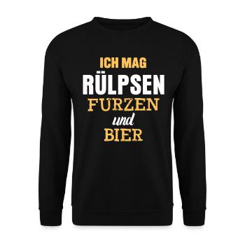Vater Männer Bier Vatertag Ehemann Opa - Unisex Pullover - Schwarz - Vorne - Alina (178cm) & Michal (187cm)