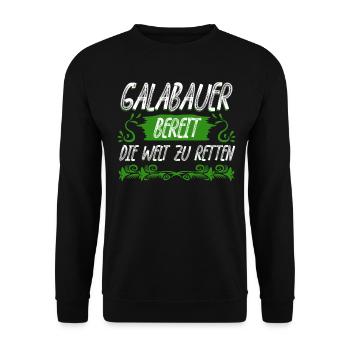 Galabau Galabauer Garten Gärtner - Unisex Pullover - Schwarz - Vorne - Alina (178cm) & Michal (187cm)