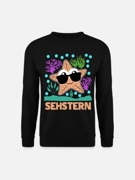 Seestern Sehstern Witz Sonnenbrille - Unisex Pullover - Schwarz