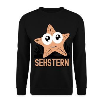 Seestern Sehstern Seesterne - Unisex Pullover - Schwarz - Vorne - Alina (178cm) & Michal (187cm)