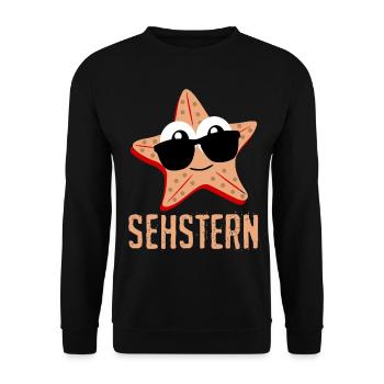 Seestern Sehstern Seesterne Sonnenbrille - Unisex Pullover - Schwarz - Vorne - Alina (178cm) & Michal (187cm)