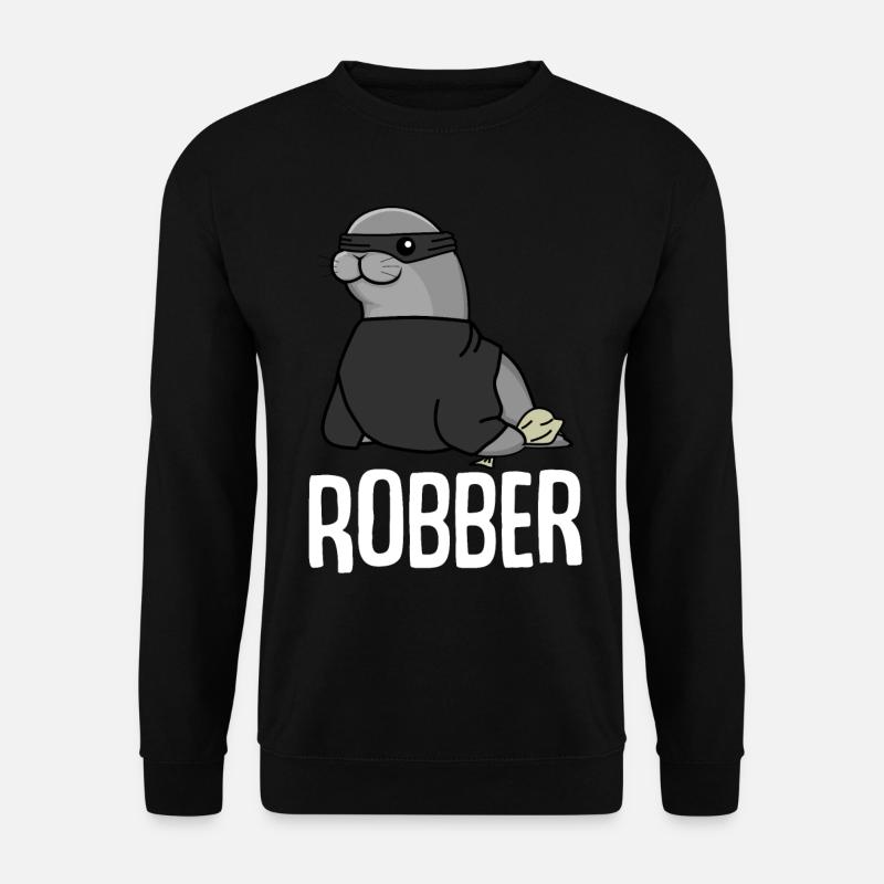 phoque, voleur, voleur, cambrioleur, phoque; - Sweat-shirt Unisexe - noir