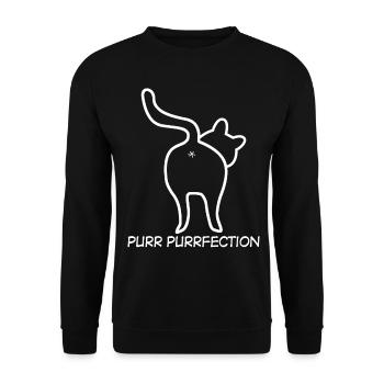 Cat Saying Cat - Unisex Sweatshirt - black - Front - Alina (178cm) & Michal (187cm)