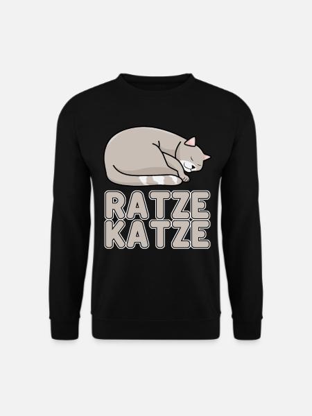Hauskatze Müde Schlafende Ratze Katze - Unisex Pullover - Schwarz