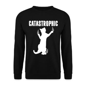 Chat catastrophique - Sweat-shirt Unisexe - noir - Devant - Alina (178cm) & Michal (187cm)