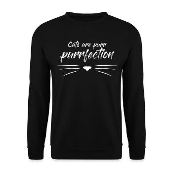 Chat Purrfect - Sweat-shirt Unisexe - noir - Devant - Alina (178cm) & Michal (187cm)