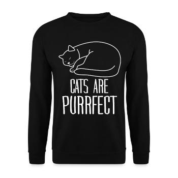 Chat endormi - Sweat-shirt Unisexe - noir - Devant - Alina (178cm) & Michal (187cm)