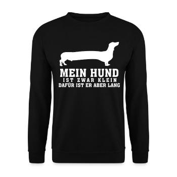 Dachshund Rauhaardackel - Unisex Pullover - Schwarz - Vorne - Alina (178cm) & Michal (187cm)