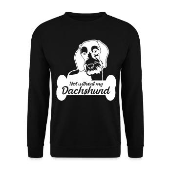 Dachshund Hundeknochen Dackelclub - Unisex Pullover - Schwarz - Vorne - Alina (178cm) & Michal (187cm)
