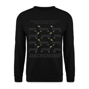 Dachshund Witz - Unisex Pullover - Schwarz - Vorne - Alina (178cm) & Michal (187cm)
