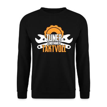 Tuner sind taktvoll Tuning - Unisex Pullover - Schwarz - Vorne - Alina (178cm) & Michal (187cm)