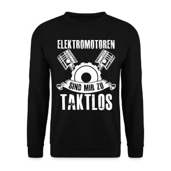 Tuner Verbrenner Motor Hubraum Tuning - Unisex Pullover - Schwarz - Vorne - Alina (178cm) & Michal (187cm)