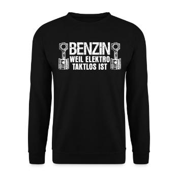Tuner Benzin Motor Hubraum Tuning - Unisex Pullover - Schwarz - Vorne - Alina (178cm) & Michal (187cm)