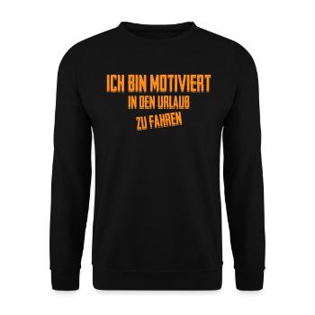 Arbeit Motiviert Urlaub Sommerurlaub - Unisex Pullover - Schwarz - Vorne - Alina (178cm) & Michal (187cm)