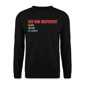 Arbeit Motivation Urlaub Sommerurlaub - Unisex Pullover - Schwarz - Vorne - Alina (178cm) & Michal (187cm)