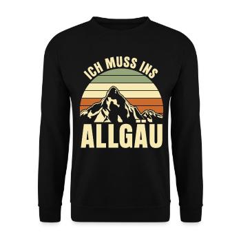 Allgäu Wandern Allgäuer - Unisex Pullover - Schwarz - Vorne - Alina (178cm) & Michal (187cm)
